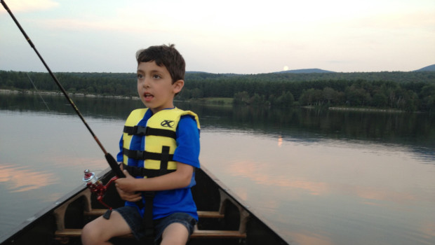 Fishing at sundown on Norton Pond
