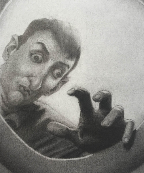  Frank Pariso's "You're The Sh!t," charcoal on paper, 2015