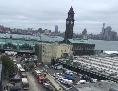 First Responders flock to Hoboken Train Crash scene, September 29, 2016 (Joe Mindak photo)