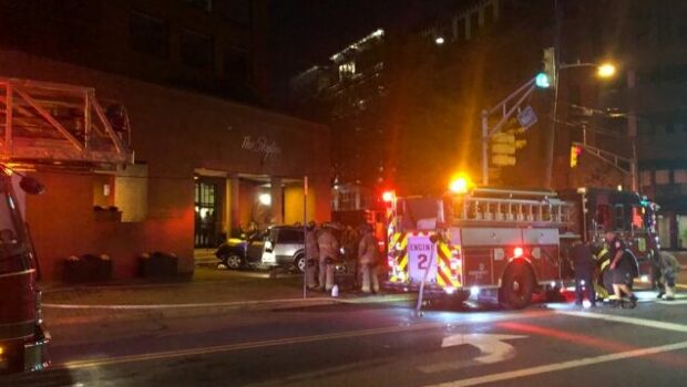 Car Plows Into Hoboken Building, Catches Fire